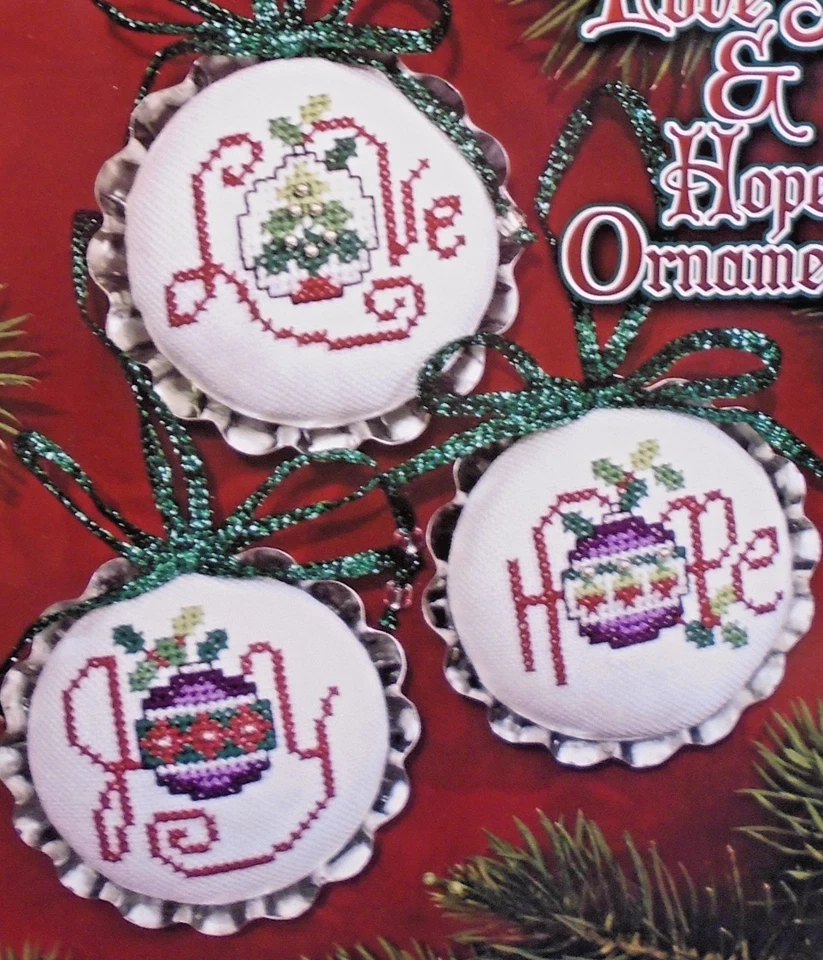 Stoney Creek Christmas Love Joy Hope Ornaments 624 Cross Stitch Pattern Leaflet - Image 2 of 2