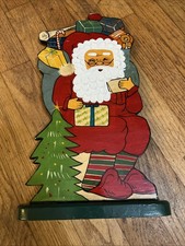SANTA CLAUS TOY SACK Vintage Santa Stand Up Figurine 14” Hand Painted
