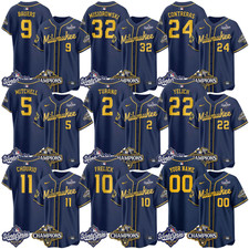 HOT NEW Custom Player Brewers 2026 NL Champions Vapor MEN Stitched Jersey Navy