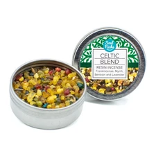Celtic Blend Church Incense Resin - Frankincense Myrrh Benzoin Lavender Tin