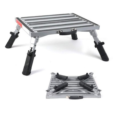 Prime 1 Safety RV Folding Step Stool 19x14.5in XL Platform 600lb Aluminum
