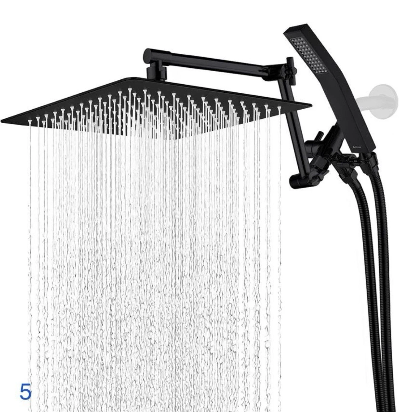 G-Promise All Metal 12 Inches Rainfall Shower Head with Handheld Spray Combo