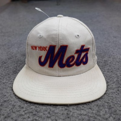 Vintage New York Mets Hat Cap Snap Back White MLB Twins Enterprise Spell Out 90s