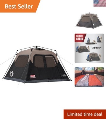 Instant 4-Person Camping Tent with 1-Minute Setup & UV Protection - Waterproof