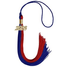 Endea Graduation Royal Blue/Red Tassel With Gold Date Drop