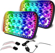 2PCS Off Road Plug and Play Sealed Beam H6054 7x6 5x7 Headlight with Halo