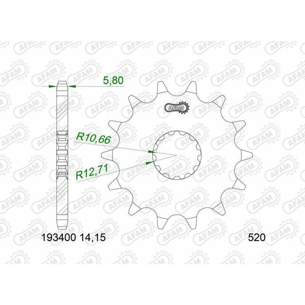 Standard Afam Steel Pinion 193400-520 For Motorcycle Parts Accessories