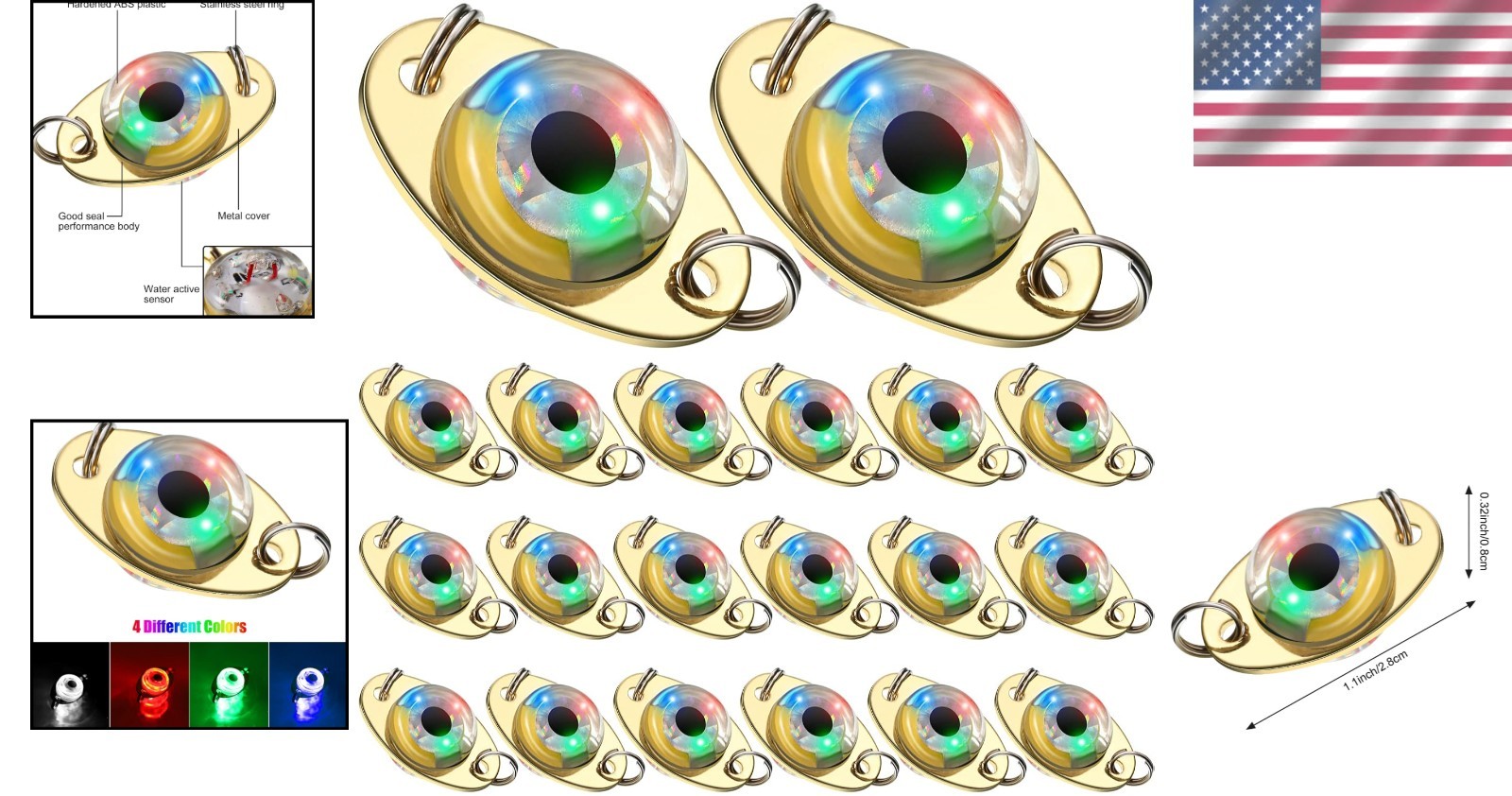 20 LED Fishing Lures Lighted Spoons for Saltwater and Freshwater Bass Halibut - Image 2