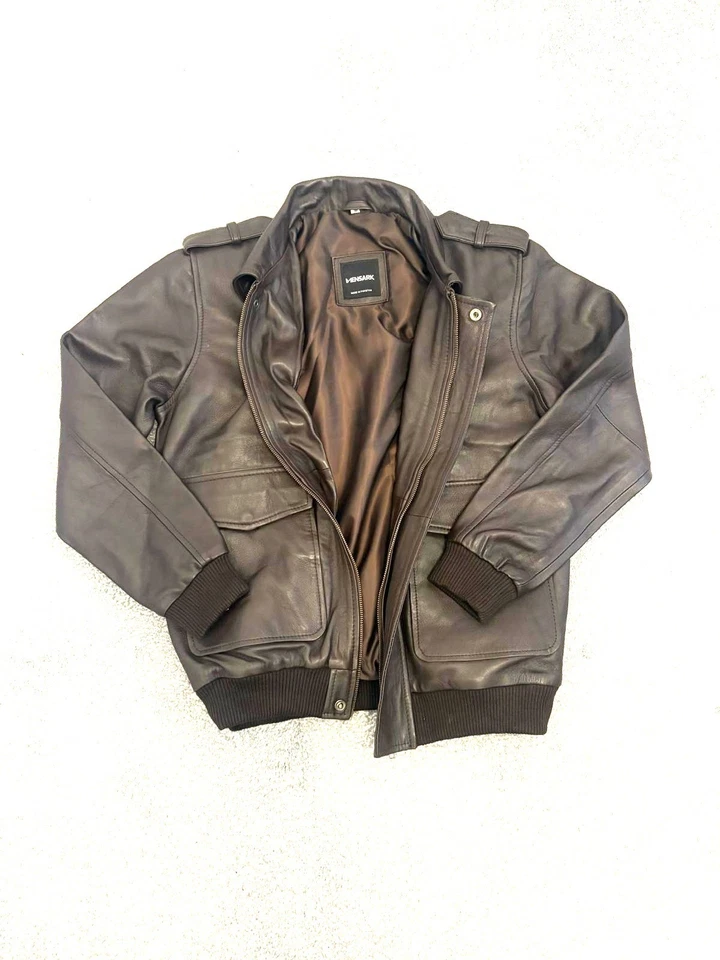 HALTON FUNNEL COLLAR LATHER JACKET SOFT LATHER ORIGINAL SHEEP LATHER FOR MEN'S - Image 2 of 4