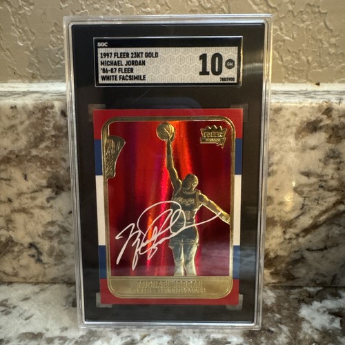 1997 Fleer 23KT Gold Michael Jordan 1986-87 Fleer Rookie Tribute SGC 10 Gem Mint