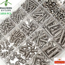 Metric Machine Screw Nut Bolt Washer Assortment Kit Set M3–M6 DIY - 1059pcs