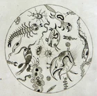 Vintage microscope slide by Maxwell Scott. Microphotograph. Some strange things