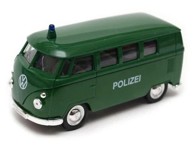 Welly 1963 Volkswagen T1 Bus Police Green 1:34 1:39 Scales 4.5 Inch in Box - Photo 1/4
