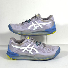 Asics Womens 7 Gel Resolution 8 Tennis Shoes Purple Lilac Blue Sneakers Court