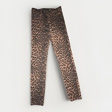 Zara Leopard Print Skinny Pants Sz 4 High Rise Trafaluc Denim Collection Boho