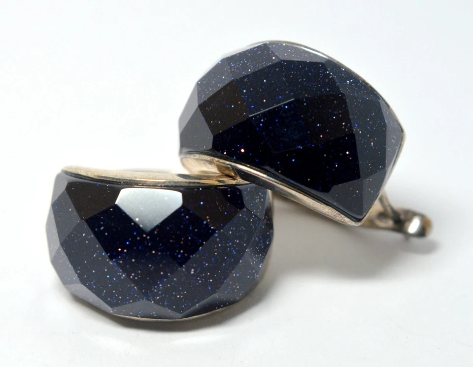 ¡PESADO! PENDIENTES PLATA ESTERLINA 925 DAMAS ESTRELLAS ESPACIALES ÁGATA PIEDRA CÓSMICA Foto 4 de 4