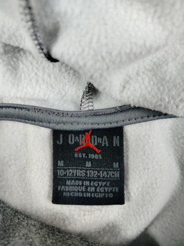 Jordan Hoodie Boys Medium 10-12 Gray Jumpman Athletic Athleisure Activewear - Picture 3 of 11