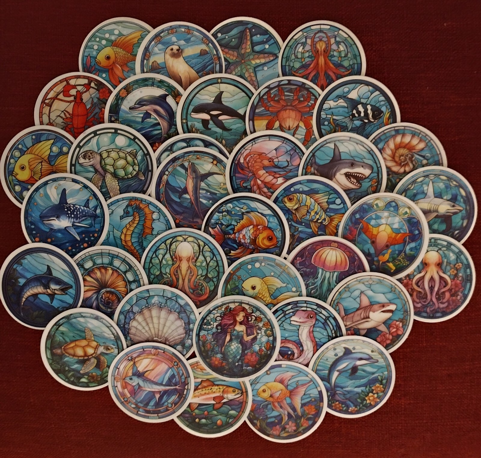 52pc. UNDER THE SEA WATERPROOF VINYL STICKERS/DECALS