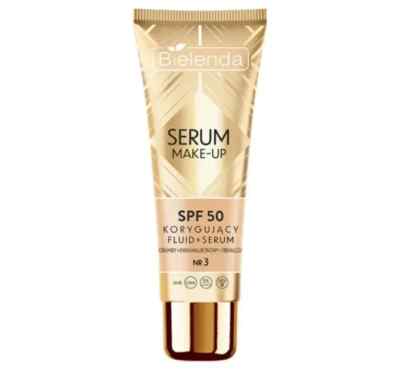 Bielenda SERUM MAKE-UP korrigierendes Fluid Serum LSF50 3 Sunshine Beige 30 m...