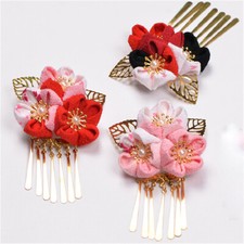 Women Flower Hair Clip Tassel Hair Ornament Kimono Hanfu Hairpin Accessories