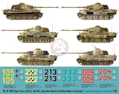 Peddinghaus 1/35 Tiger II (King Tiger) Markings s.SS-Pz.Abt.501 Ardennes 1808