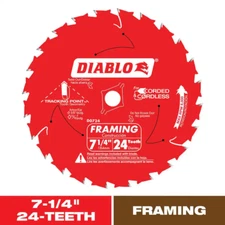 7-1/4In. X 24-Teeth Tracking Point Framing Saw Blade for Wood