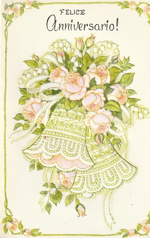 1 ONE Italian  Anniversary Greeting card Anniversario
