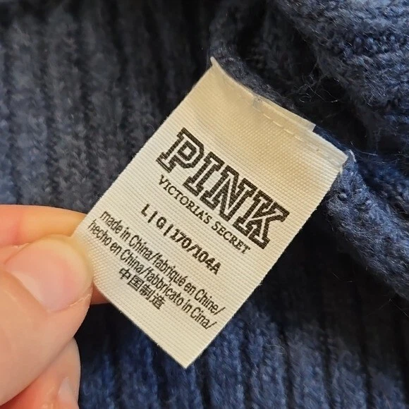 UNDERCOVER Felpa con cappuccio rosa Victoria's Secret donna blu acrilico a costine taglia L