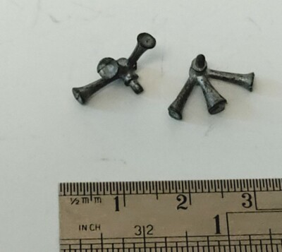 Wood Ship Model Fittings Parts 2 White Metal triple horn siren 10mm x 15mm