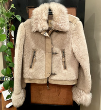 Fay Cream Lamb Shearling Jacket Size M