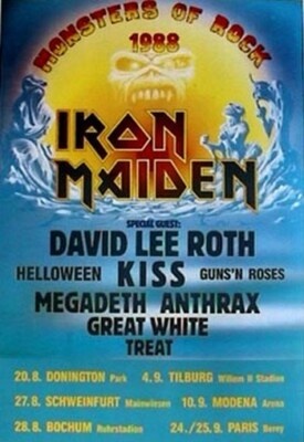 Famous Rock Band CONCERT POSTER Monsters of Rock 1988 NEW | eBay
