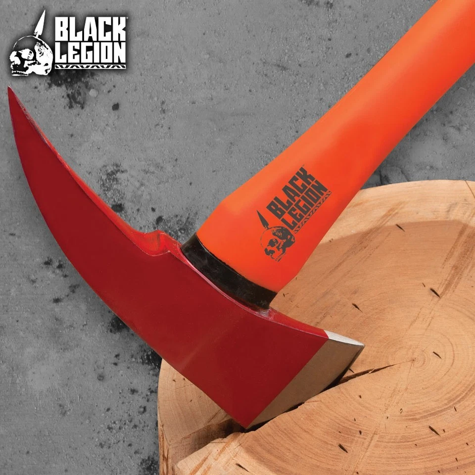 Machado de bombeiro Black Legion, cabeça de machado vermelho impressionante, ponta traseira, 23 1/2" no geral - Imagem 4 de 4
