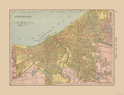 Historic City Map - Cleveland Ohio - Hammond 1910 - 29.85 x 23