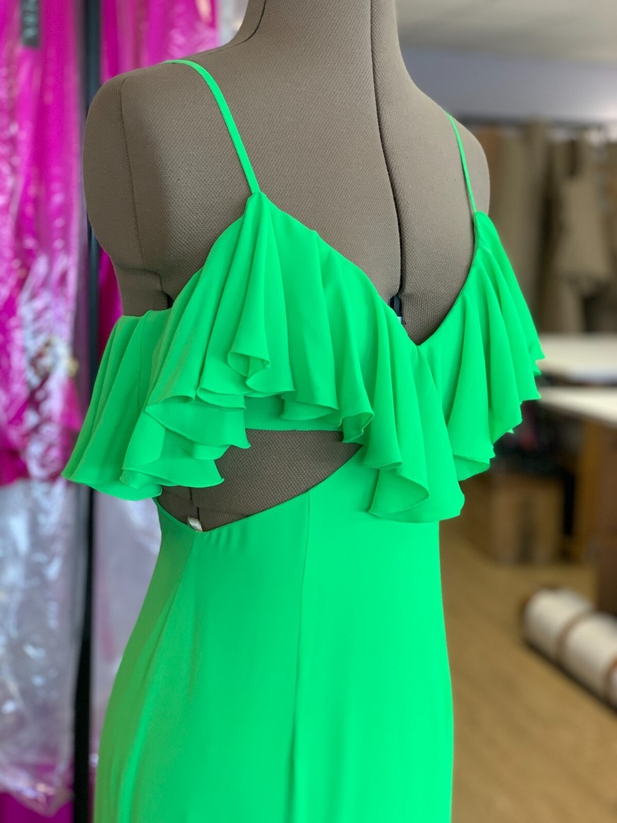 CHRISTOPHER KANE DESIGNER THE LONG THRILL WOMENS DRESS NEON GREEN Brand New  | eBay