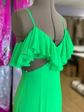 CHRISTOPHER KANE  DESIGNER THE LONG THRILL WOMENS DRESS NEON GREEN Brand New