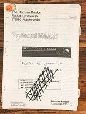 Harman Kardon Citation 25 Preamp / Preamplifier Service Manual Original