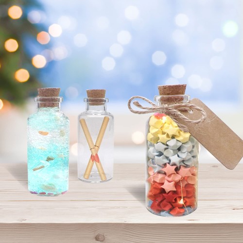 50 Pieces 30 ML Glass Bottles with Cork Stoppers Mini Small Glass Bottles, fo... - Picture 5 of 7