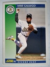 CARD SCORE 92 BASEBALL ATHLETES GALLEGO n 43 EXCELLENT