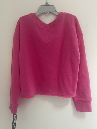 OshKosh B'Gosh Kids Girls Solid Pink Floral Lace Cozy Pullover Sweatshirt Pink 8 - Picture 5 of 5