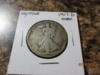 1917-D OBVERSE WALKING LIBERTY SILVER HALF DOLLAR VG/FINE    AA
