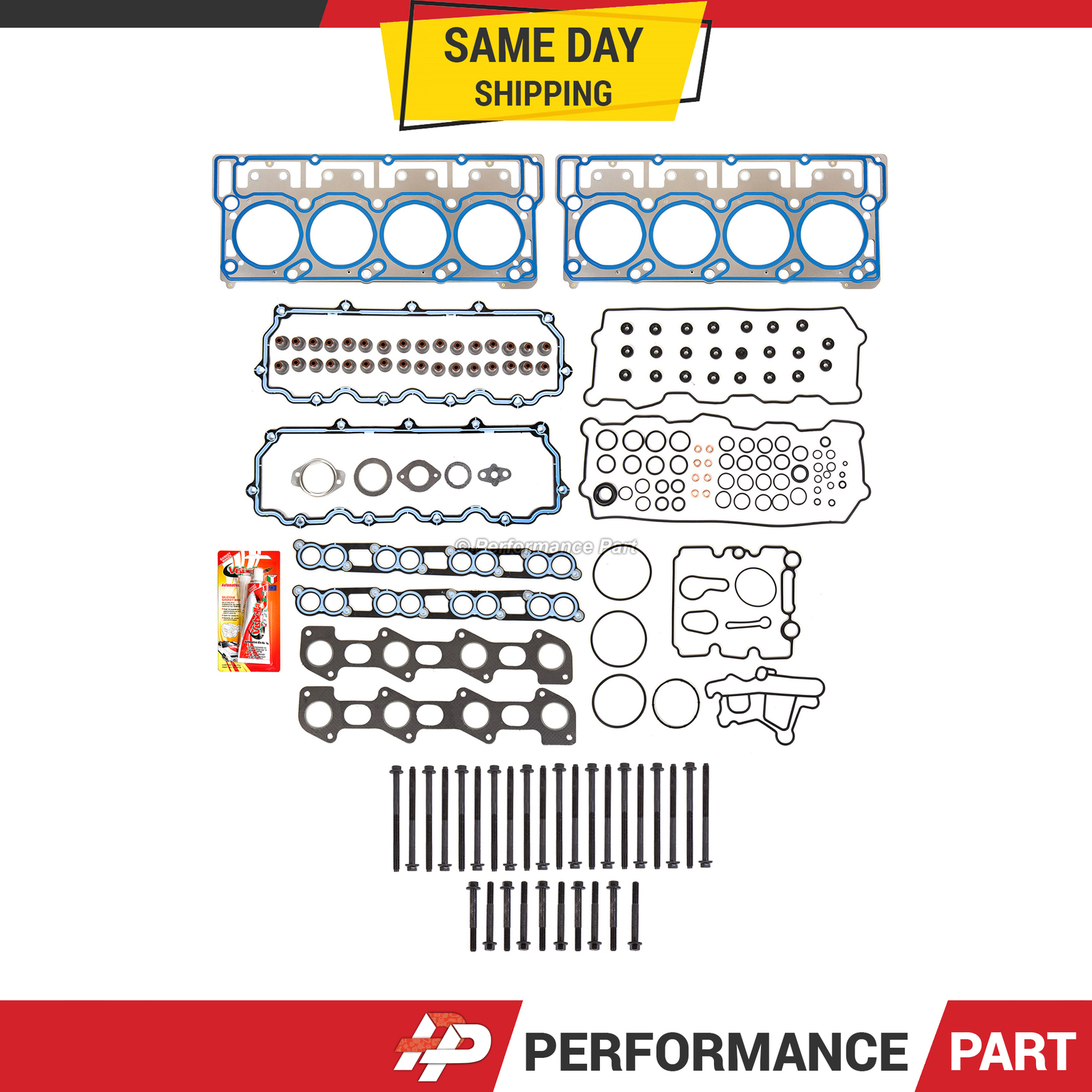 Head Gasket Bolts Set w/ 18mm Dowels for 0310 E350 F250 Ford 6.0