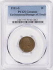 1911 S Lincoln Cent 1c PCGS AU Details (463)