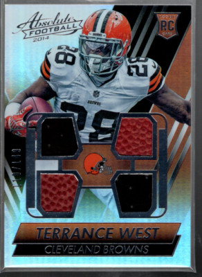 B1157- 2014 Absolute Rookie Trikot Ball #RJTW Terrance West Jsy Ball/149 - NM-MT