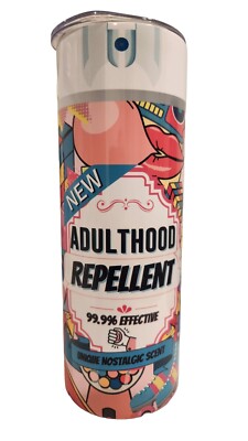 Adulthood Repelle Spray Can 20oz  Insulated Stainless Skinny Sublimation Tumbler