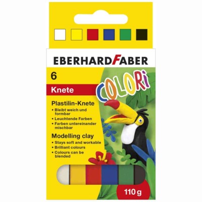 EBERHARD FABER Plastilin Knetmasse 6 Farben 110g