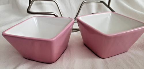 Pampered Chef Whip Cancer Caddy 2 Pink Dishes Server Breast Cancer Ribbon - Picture 13 of 20