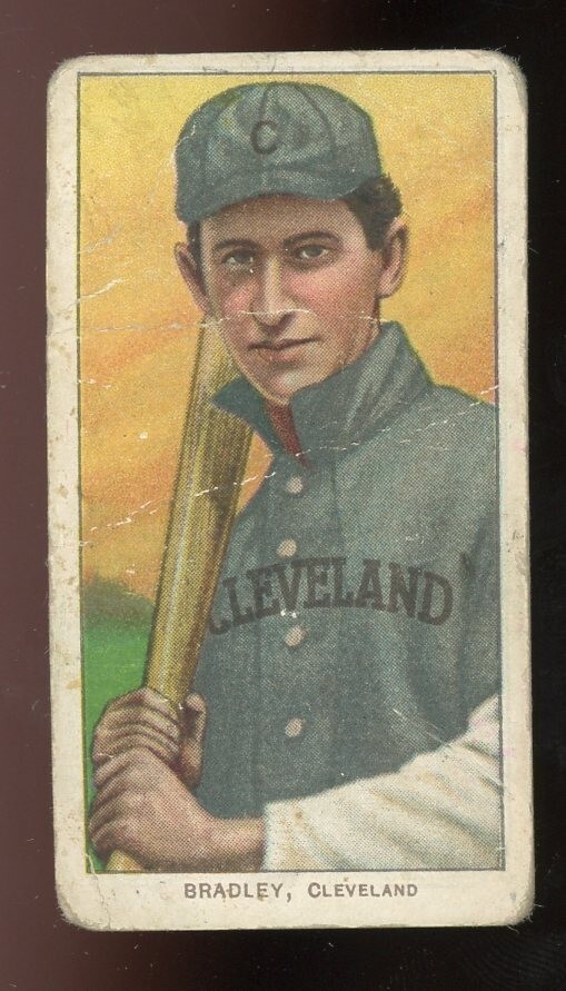 1909-11 T206 Baseball #46 Bill Bradley (Batting) Polar Bear PR
