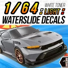 1/64 Scale FORD MUSTANG GTD Head Tail Light WaterSlide Decals Custom for Hot