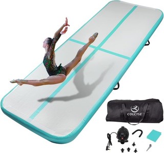 Inflatable Tumbling Mat for Auction 3m Long 10cm Thick Electric Pump Green