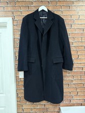 Hammersley 1854 Wool & Cashmere Blend Long OverCoat Dark Navy Blue Size Medium